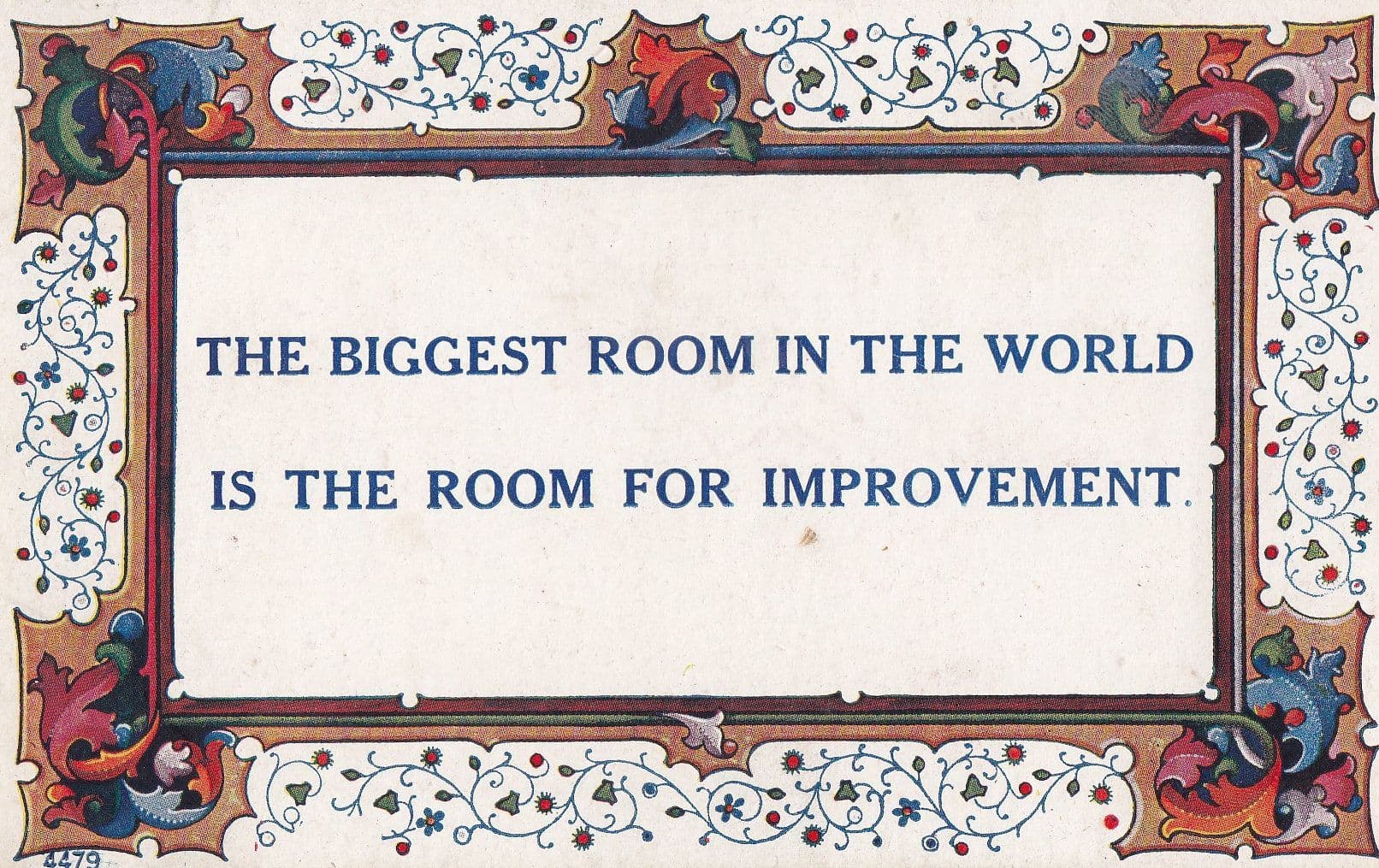 Room For Improvement Perfection Is Wrong Antique Proverb Postcard