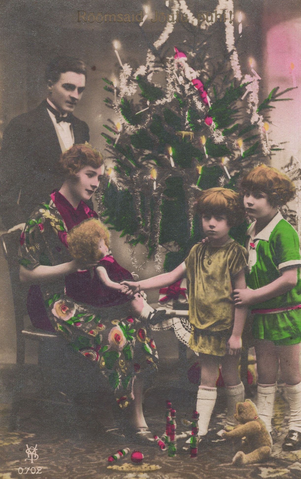 Roomsaid Joulu Puhi Estonia Antique Toy Doll Xmas Postcard