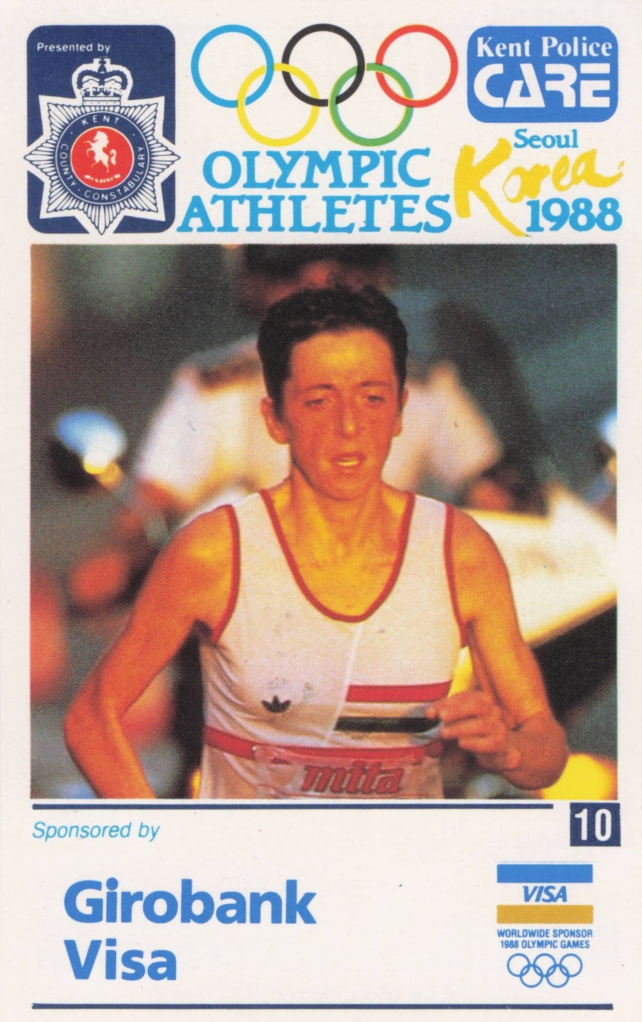 Rosa Mota Portugal Athlete Olympics 1988 Rare Police Trade Photo Card