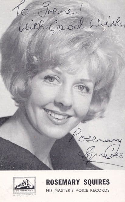 Rosemary Squires HMV LP Card DOUBLE Hand Signed Photo