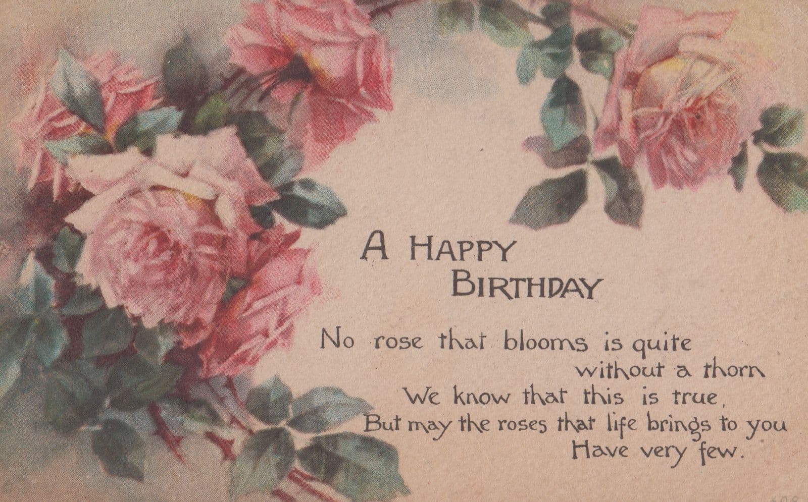Roses A Rose Without A Thorn Antique Romance Greetings Postcard