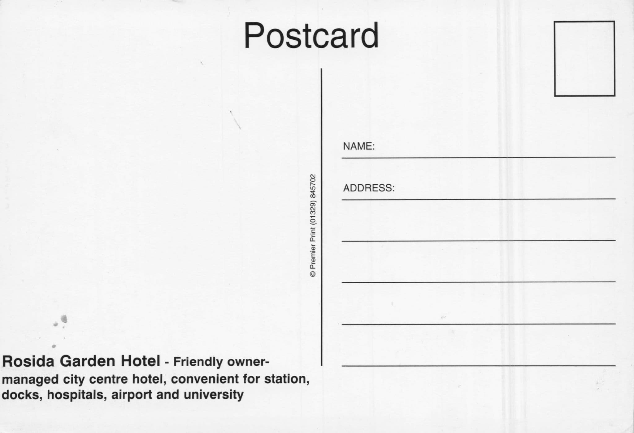 Rosida Garden Hotel Southampton Hampshire Postcard
