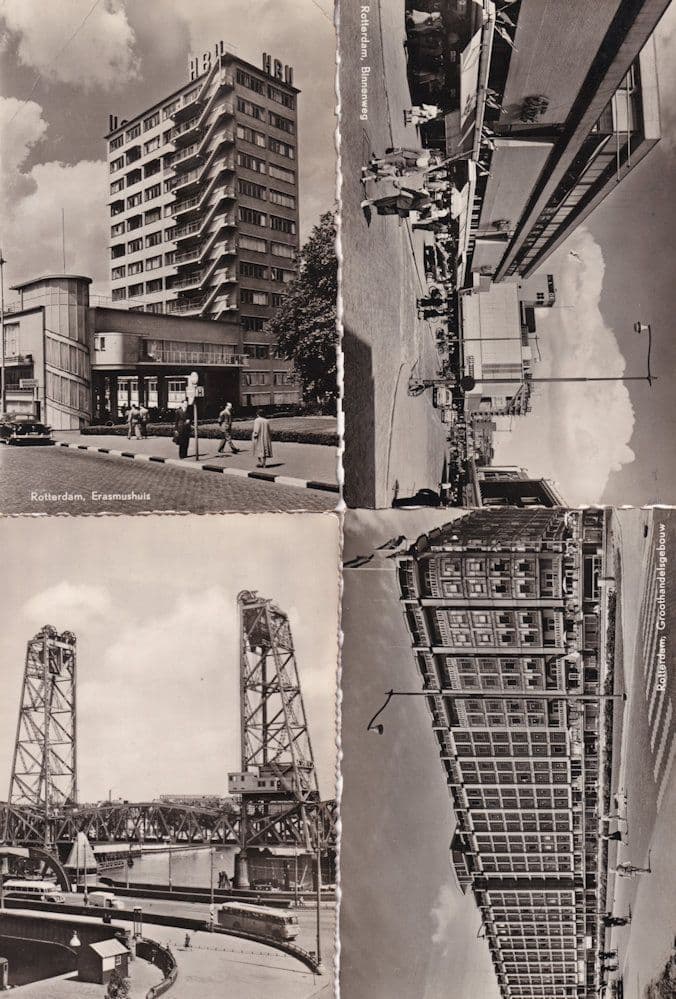 Rotterdam Hefbrug Koningshaven Erasmashuis Binnenweg Groothandelsgebouw 4x Postcard s