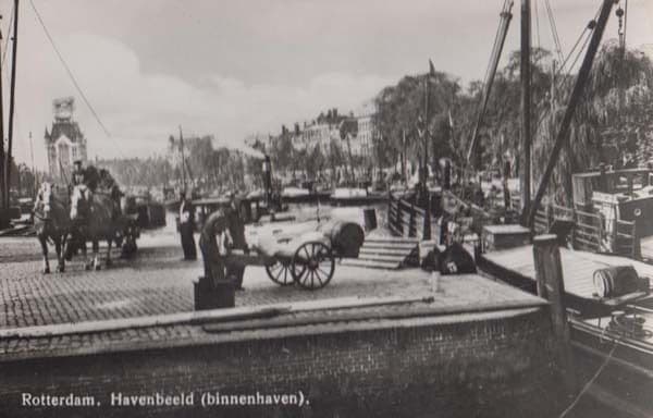 Rotterdam Military Cannon Canon Havenbeeld Dutch Real Photo Holland Postcard