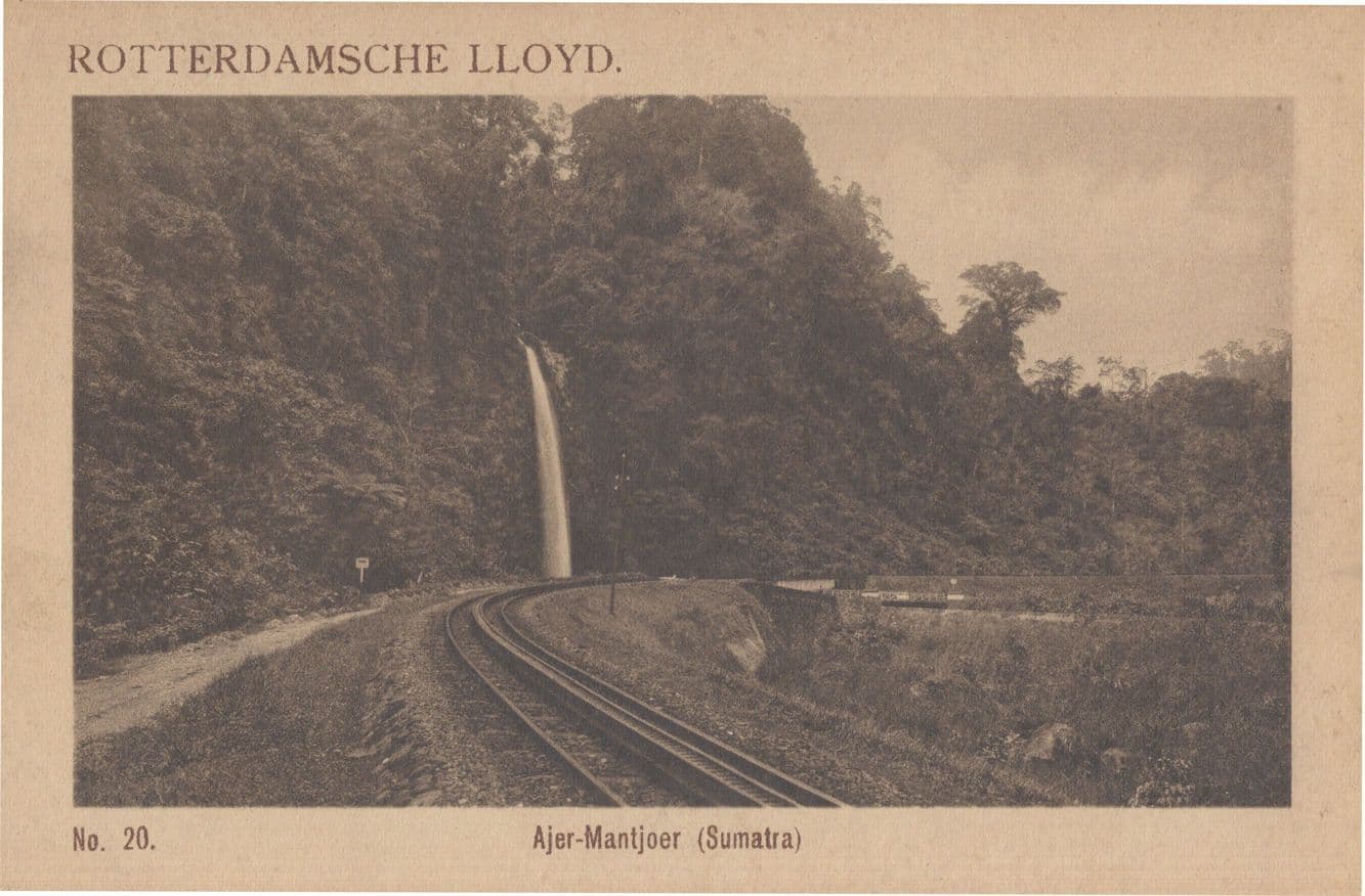 Rotterdamsche Lloyd Ajer Mantjoer Sumatra Indonesia Railway Postcard