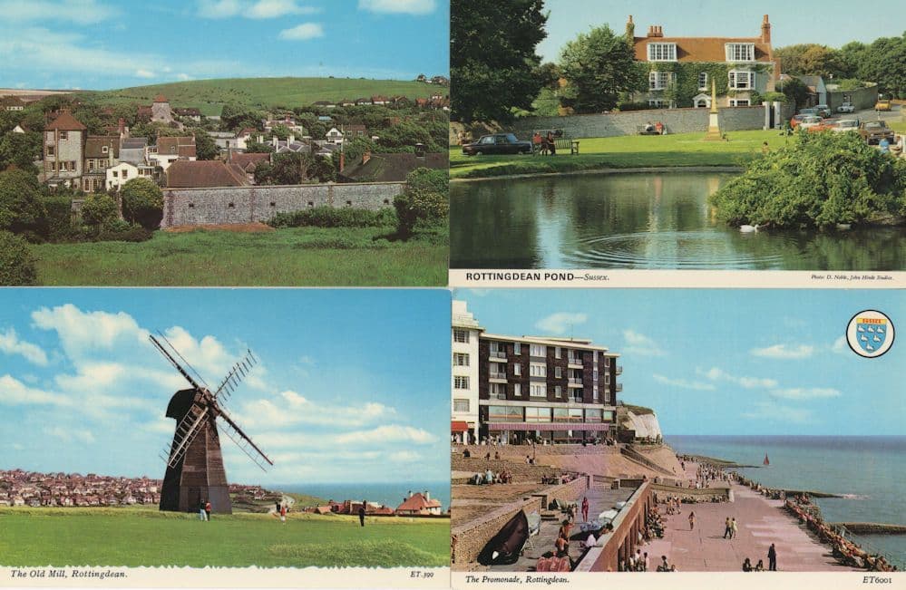 Rottingdean Pond Promenade Mill Aerial 4x Sussex Postcard s