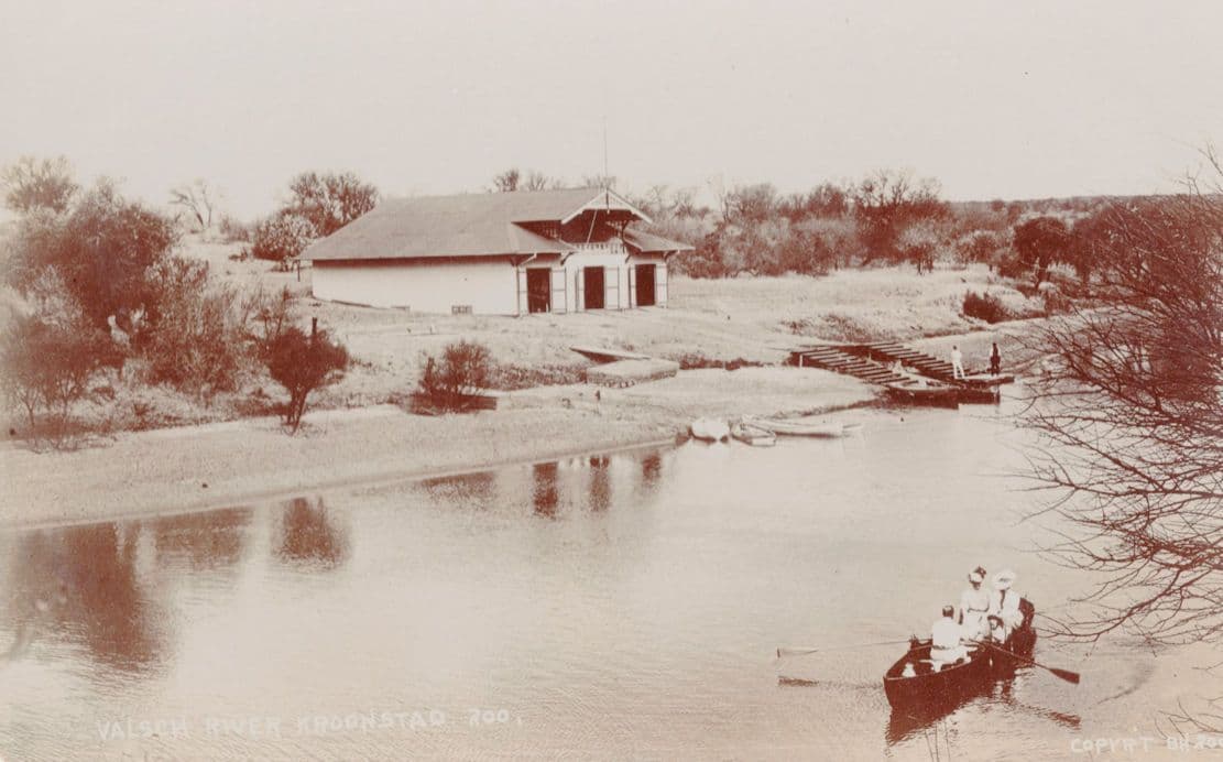 Rowing Boat on Valsch River Kroonstad South Africa Old RPC Postcard