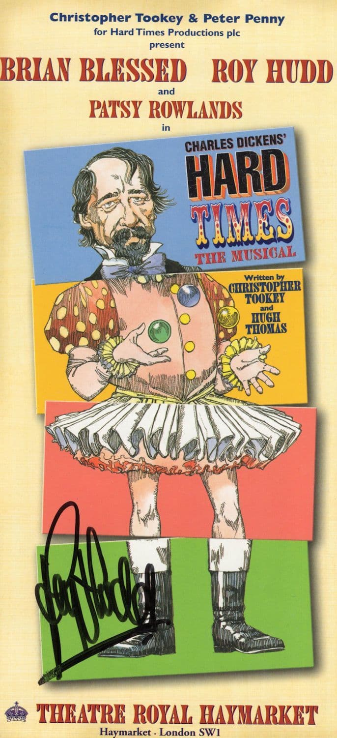Roy Hudd Charles Dickens Hard Times Hand Signed Theatre Flyer