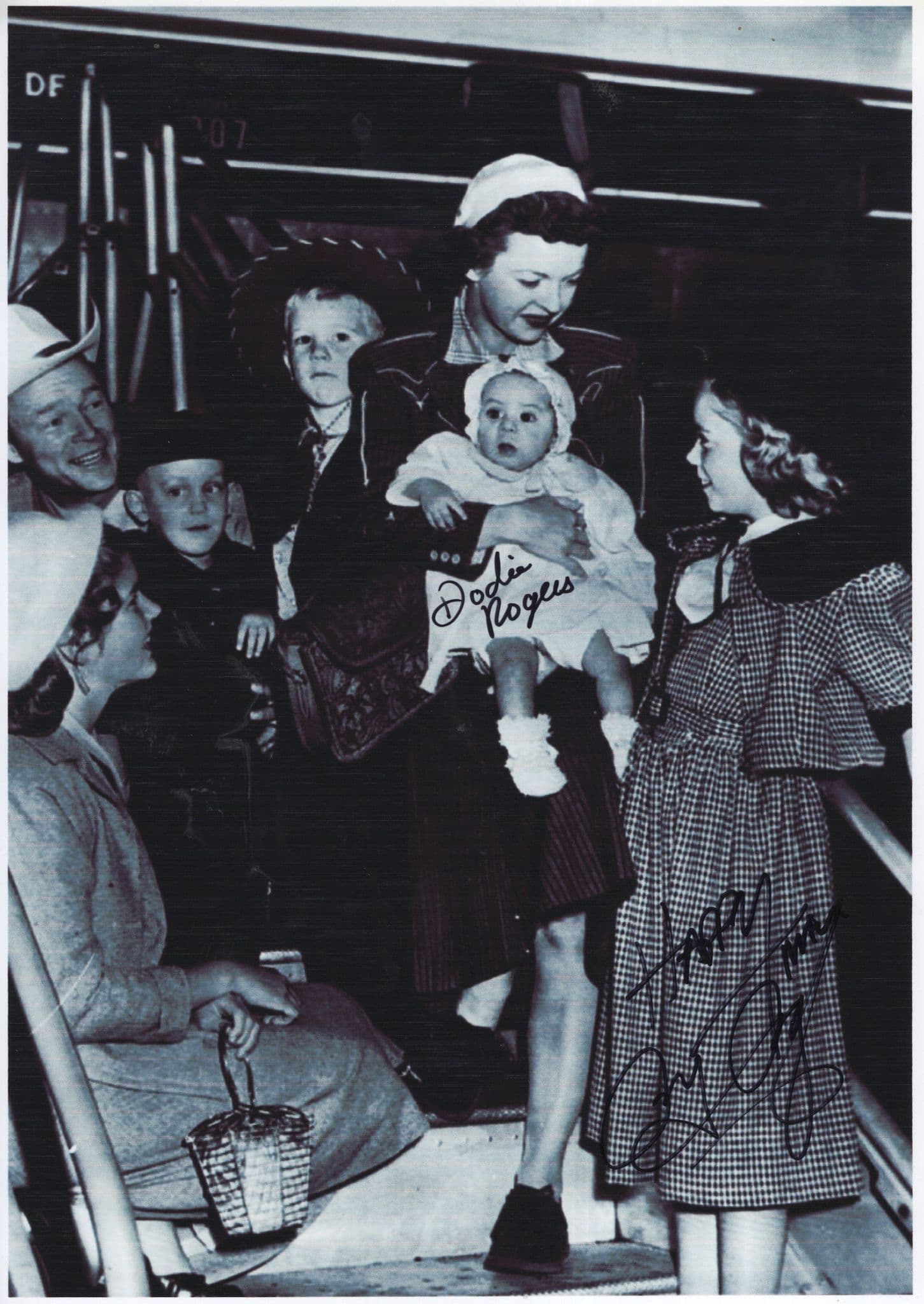 Roy Rogers Jn Dusty & Newborn Dodie Giant Double Hand Signed Photo