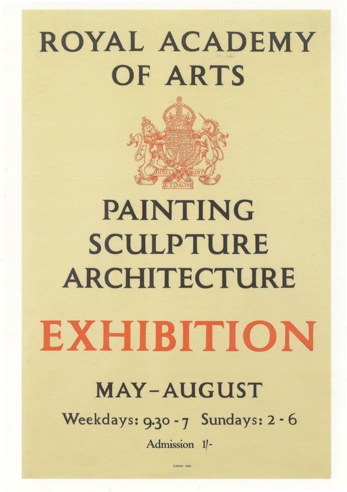 Royal Academy Of Arts 1943 WW2 Painting Exhibition Poster Postcard