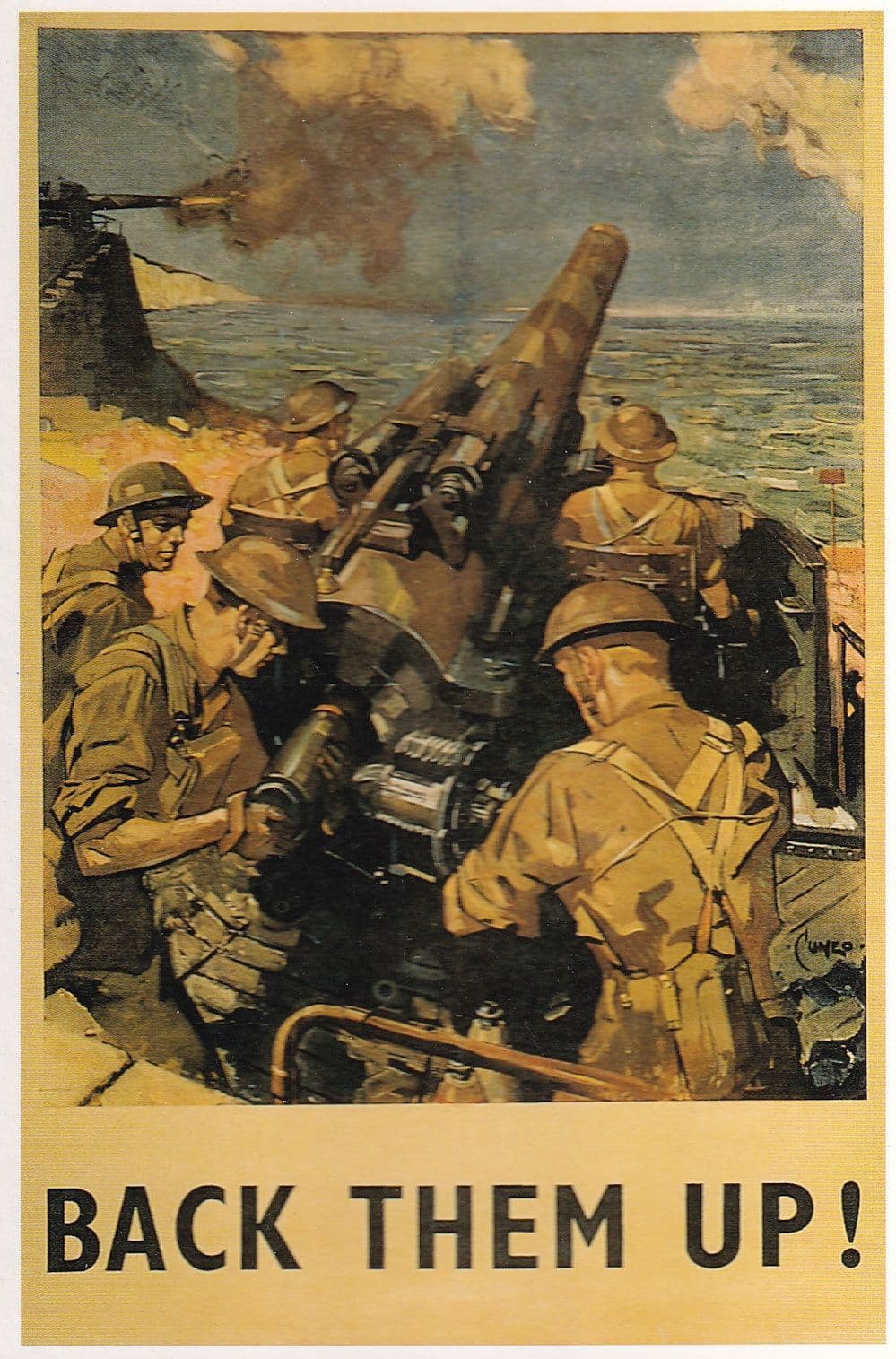 Royal Artillery Back Them Up WW2 Recruitment Army Postcard