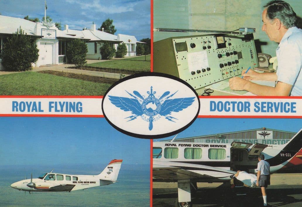 Royal Flying Doctor Service Alice Springs Air Ambulance Postcard