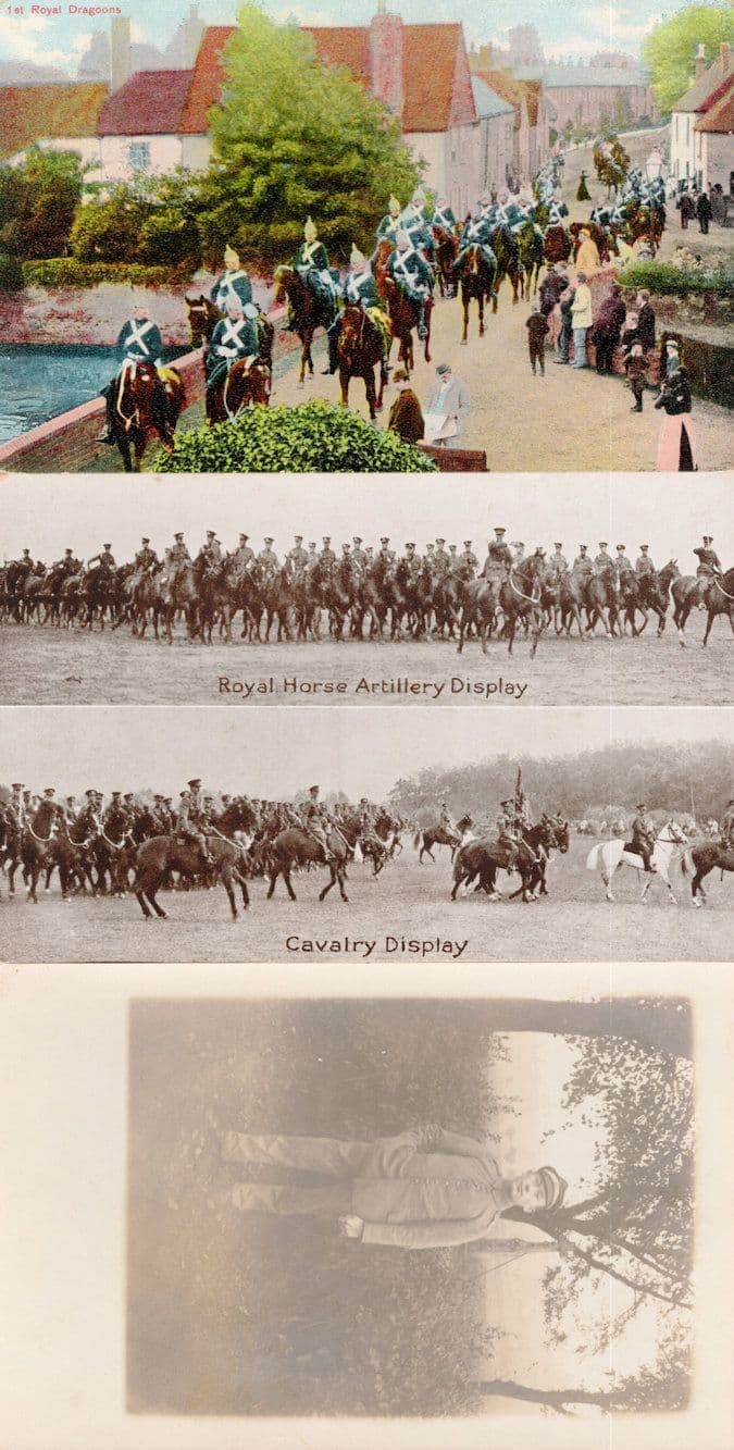 Royal Horse Artillery Display Dragoons Gale & Polden 3x Military Postcard s