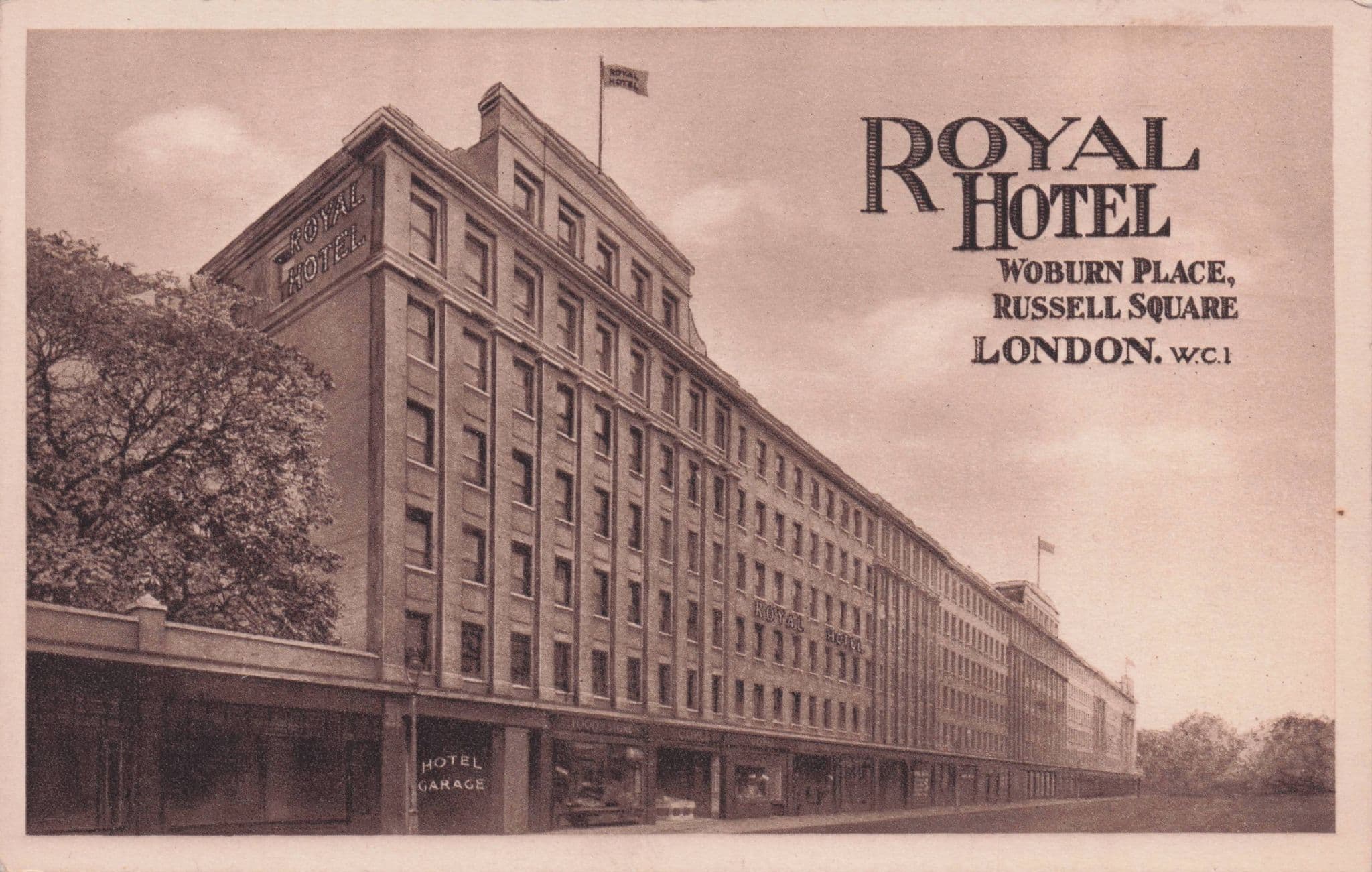 Royal Hotel Woburn Place Telegram & Telephone London Antique Postcard