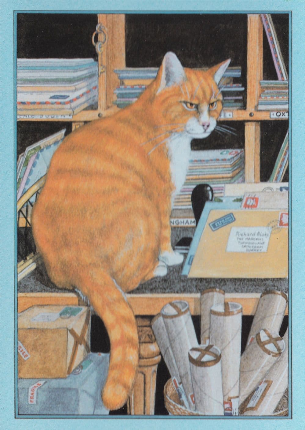 Royal Mail Cat Sorting Office Poster Advertising Postcard
