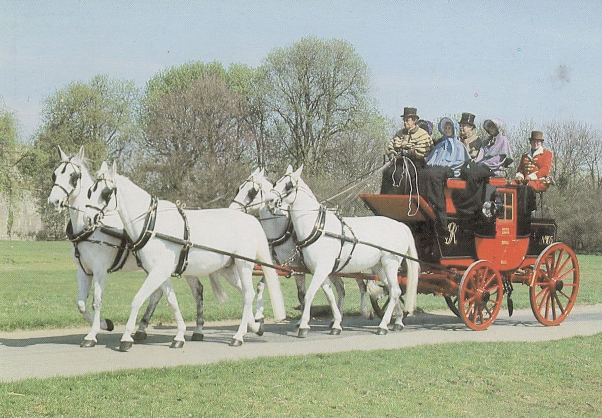 Royal Mail First Ever Coach Run 1984 Horse Norwich Union Postcard