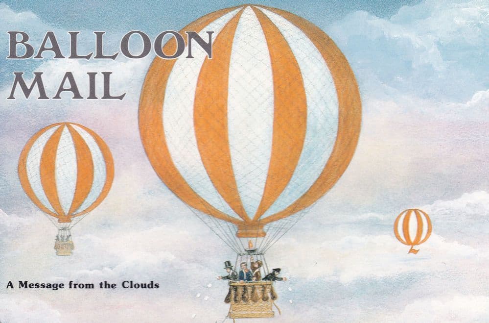 Royal Mail Hot Air Balloon Mail London Advertising Postcard