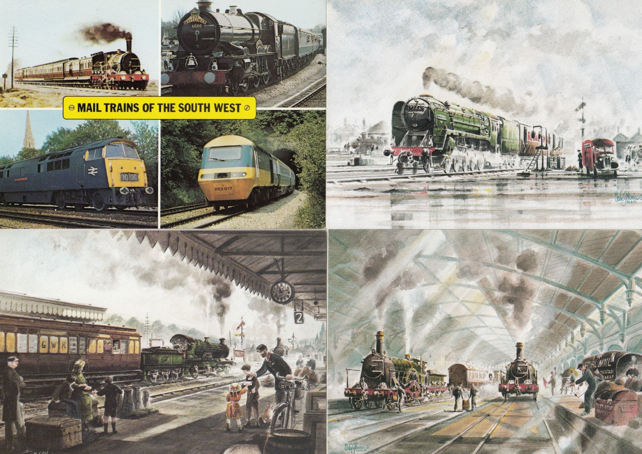 Royal Mail Trains Locomotives Swindon 1979 FDC 1985 4x Postcard s
