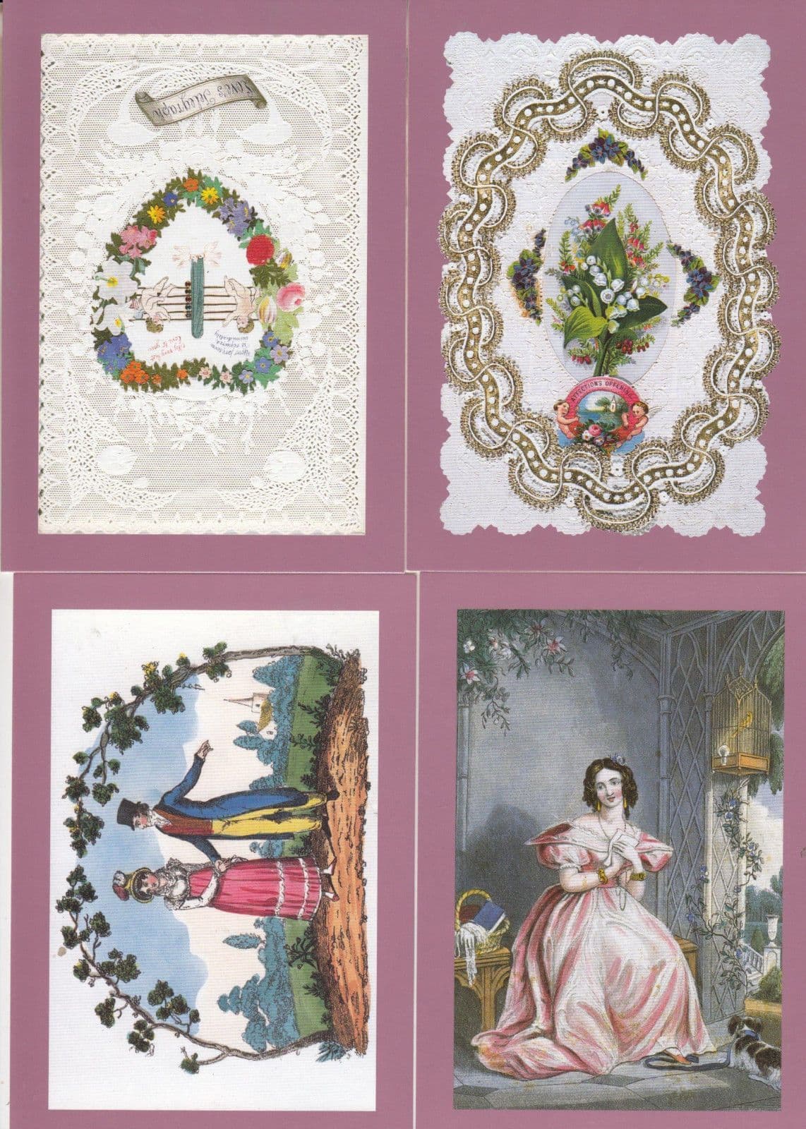 Royal Mail Victorian Valentine Love FOUR Postcard s