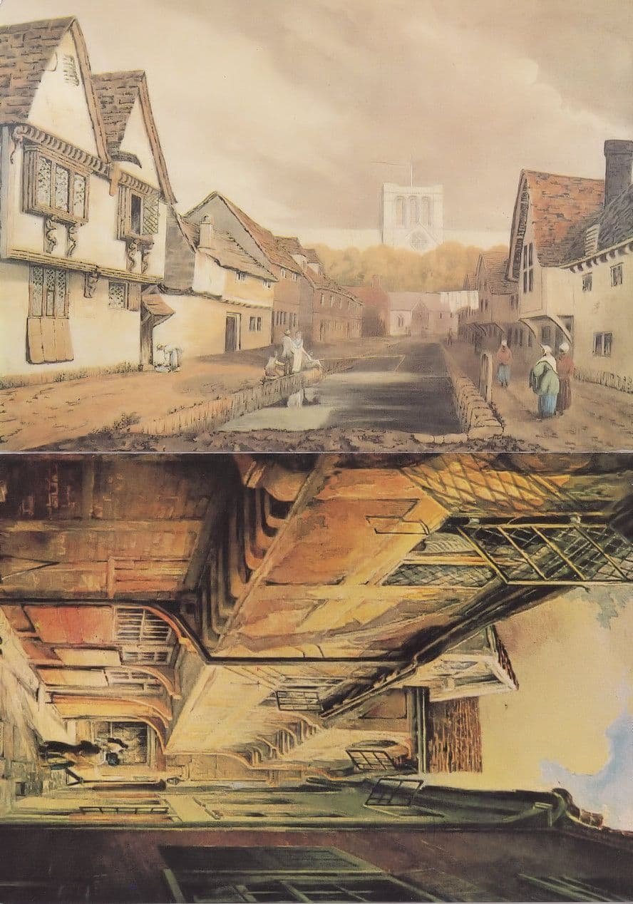 Royal Oak Passage Middle Brook Street Winchester 2x Painting Postcard