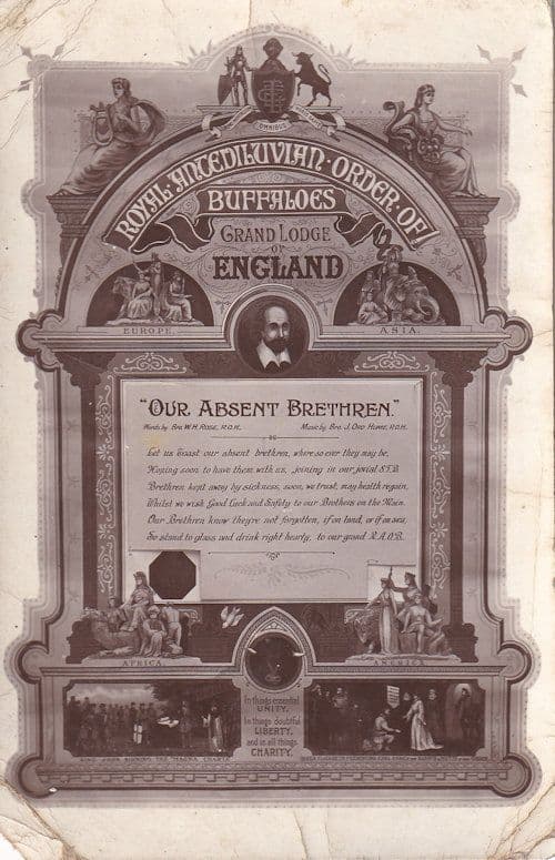 Royal Order Of Buffaloes Masons Masonic Antique Postcard