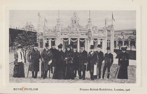 Royal Pavillion British Franco Exhibition Visitors London Antique Mint Postcard