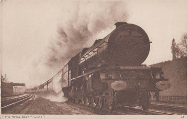 Royal Scot LMS Train Railways Railway Antique Postcard