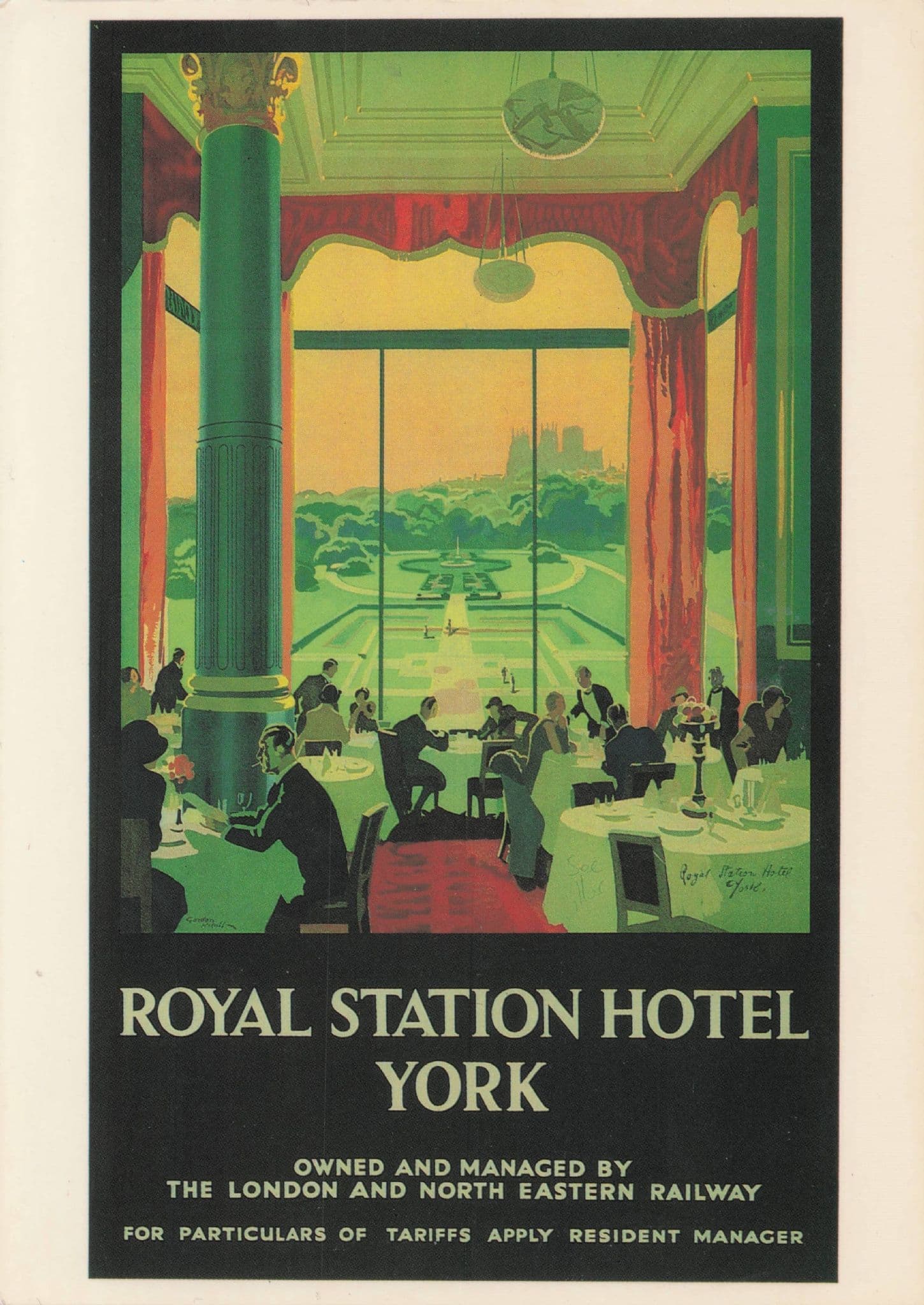 Royal Station Hotel York Vintage Train Transport Poster Postcard