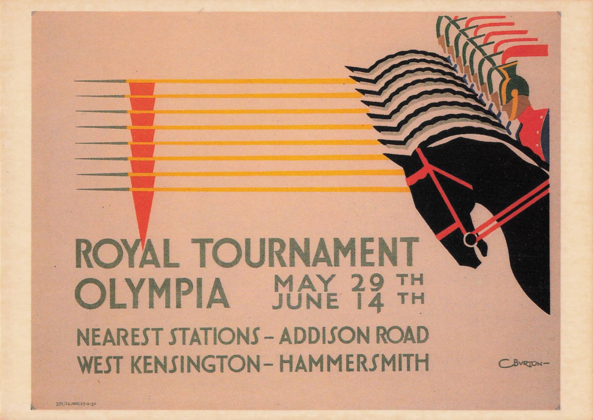 Royal Tournament London Tube Station Transport 1930 Poster Postcard