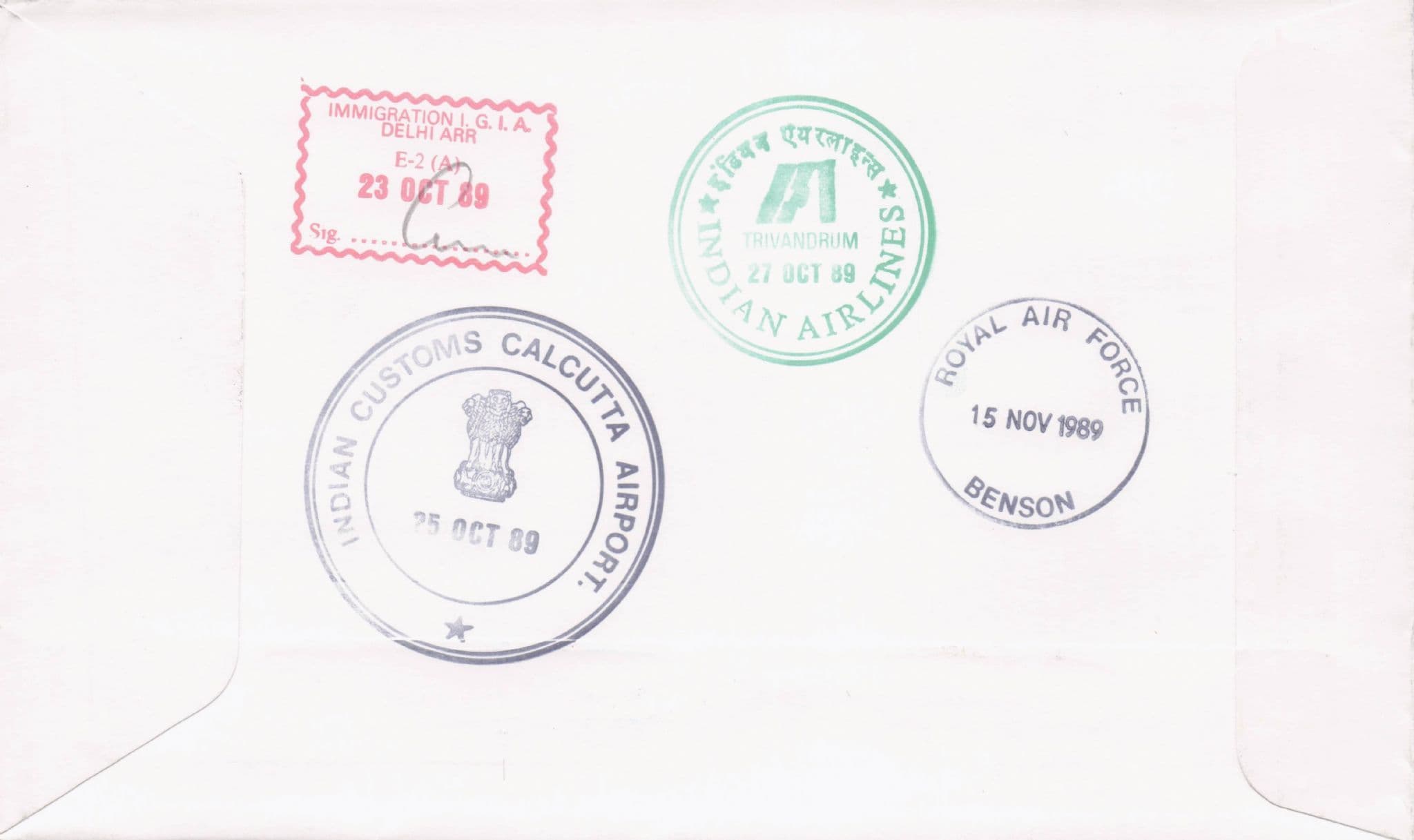 Royal Visit To India Princess Alexandra Rare 1989 Plane Flight Hand Signed FDC