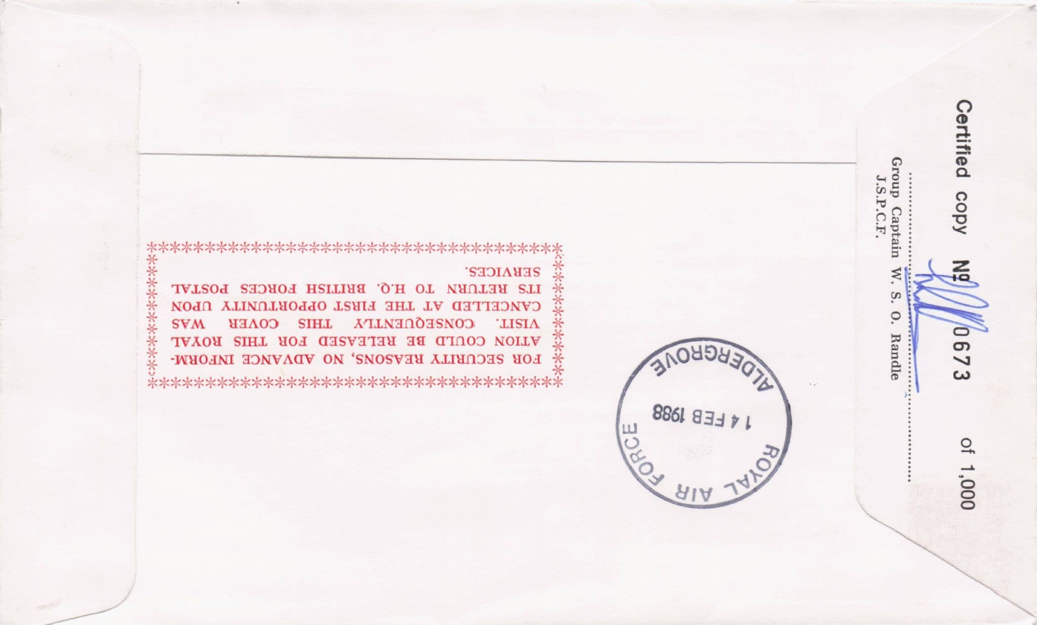 Royal Visit To Ireland Baron Killyleagh Flight Commander Hand Signed FDC