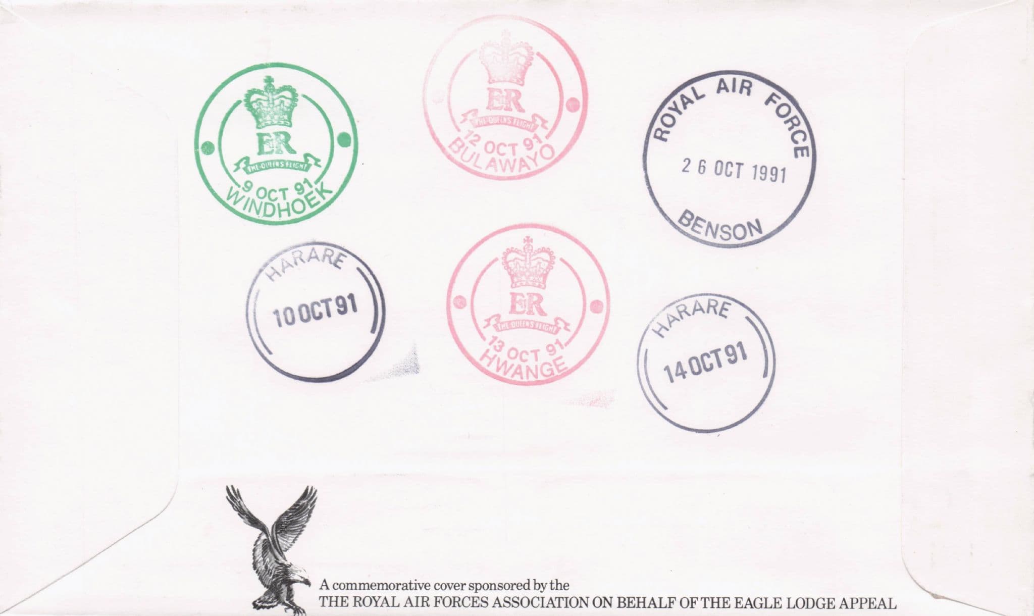 Royal Visit To Zimbabwe Queen Elizabeth Rare 1987 Plane Flight Flown FDC