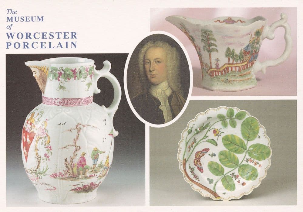 Royal Worcester Porcelain Founder Cabbage Creamboat Postcard