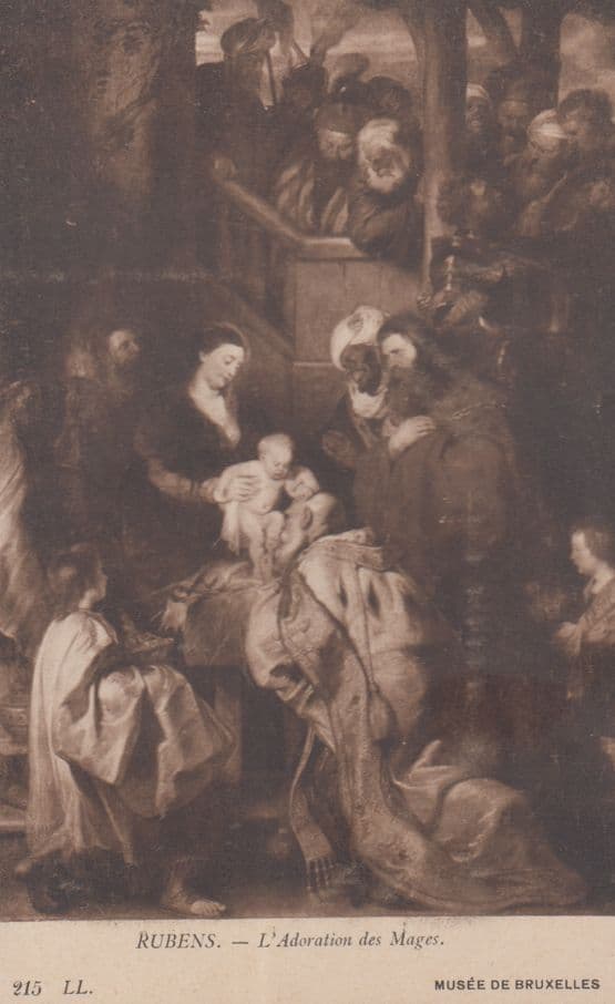 Rubens La Femme Adultiere Antique Belgium Museum Painting Postcard