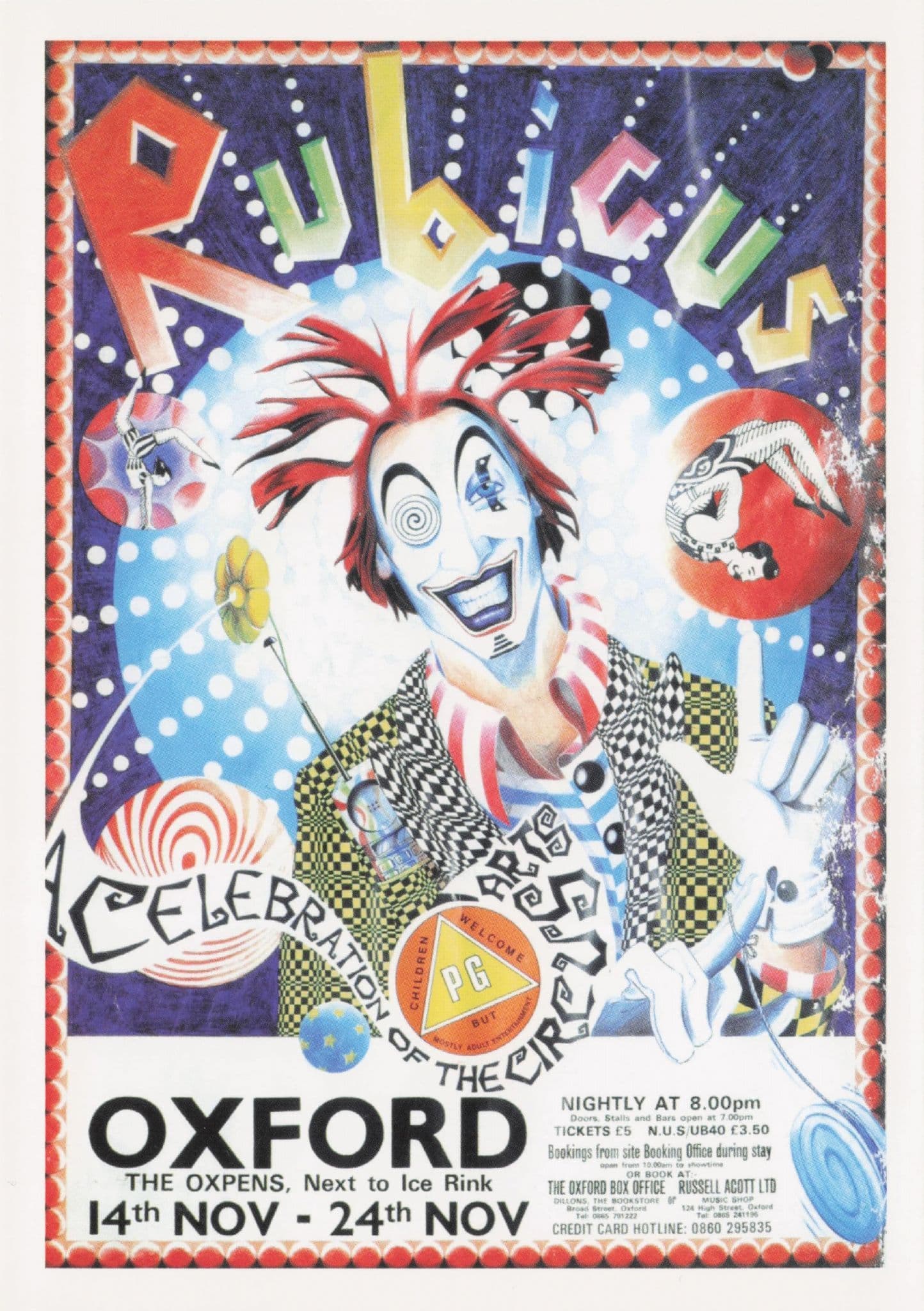 Rubicus Celebration Of Circus Oxford Clown Poster Postcard