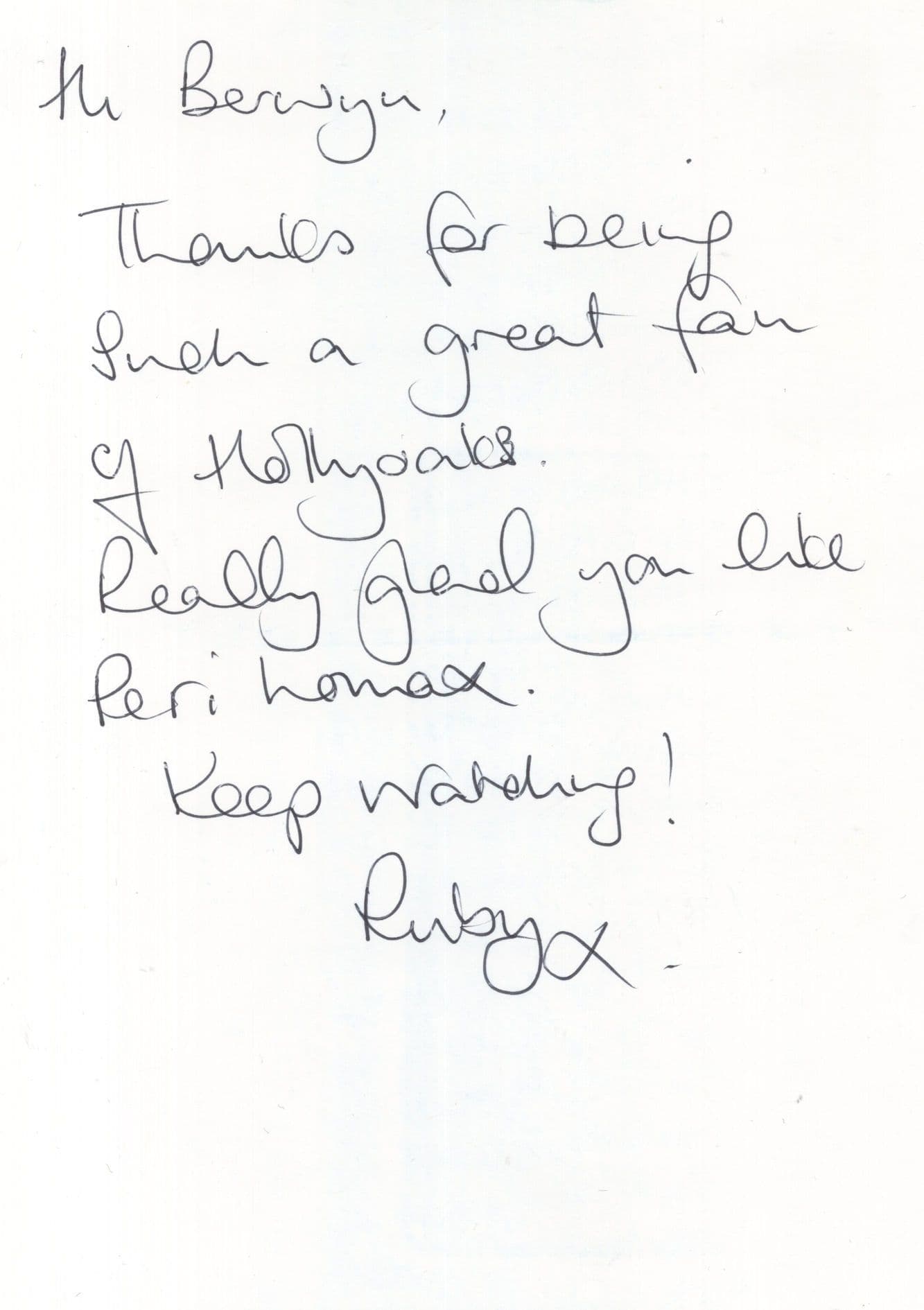 Ruby O'Donnell as Peri Hollyoaks DOUBLE Hand Signed Cast Photo
