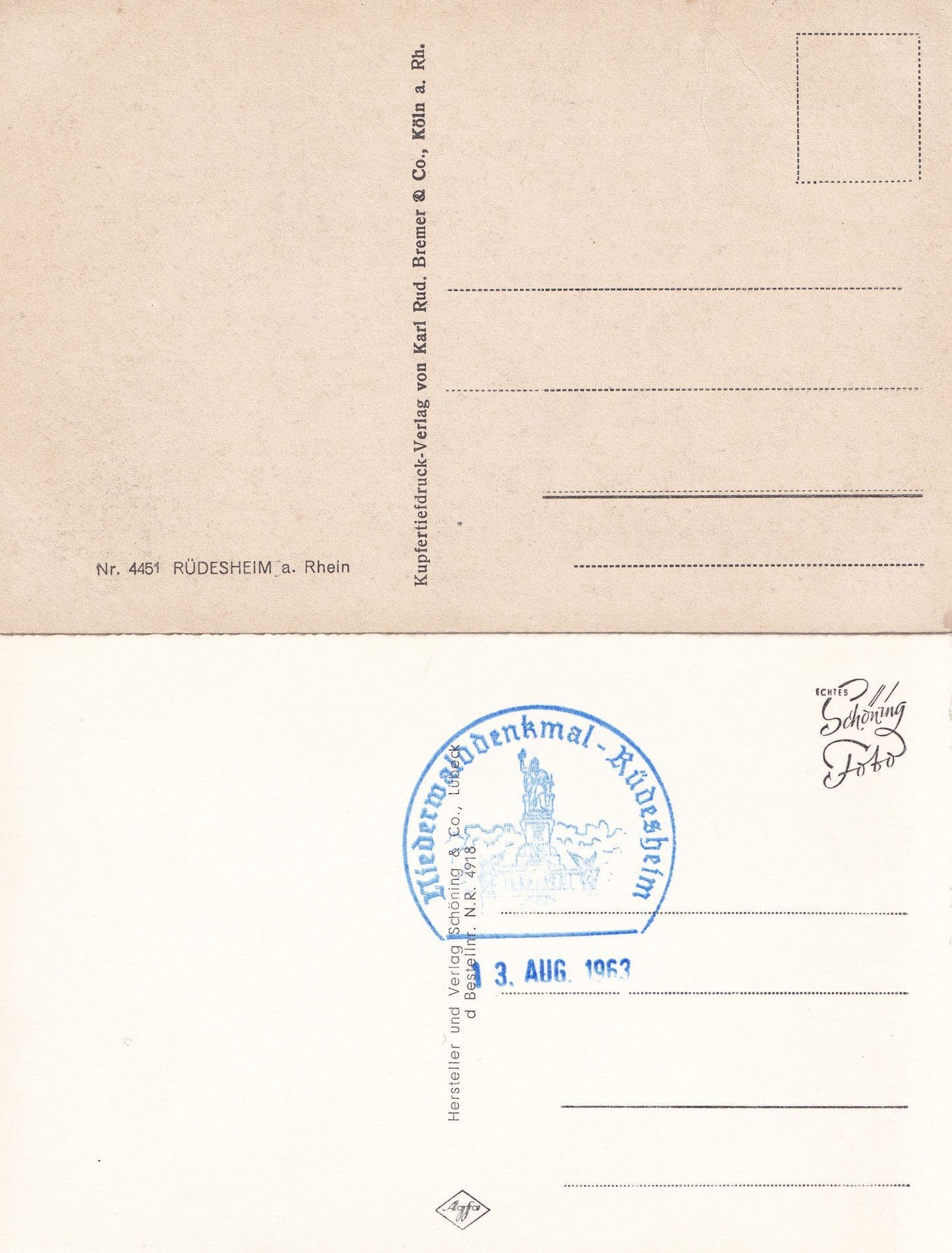 Rudesheim Am Rhein Drosselgasse Antique & 1963 2x Postcard s