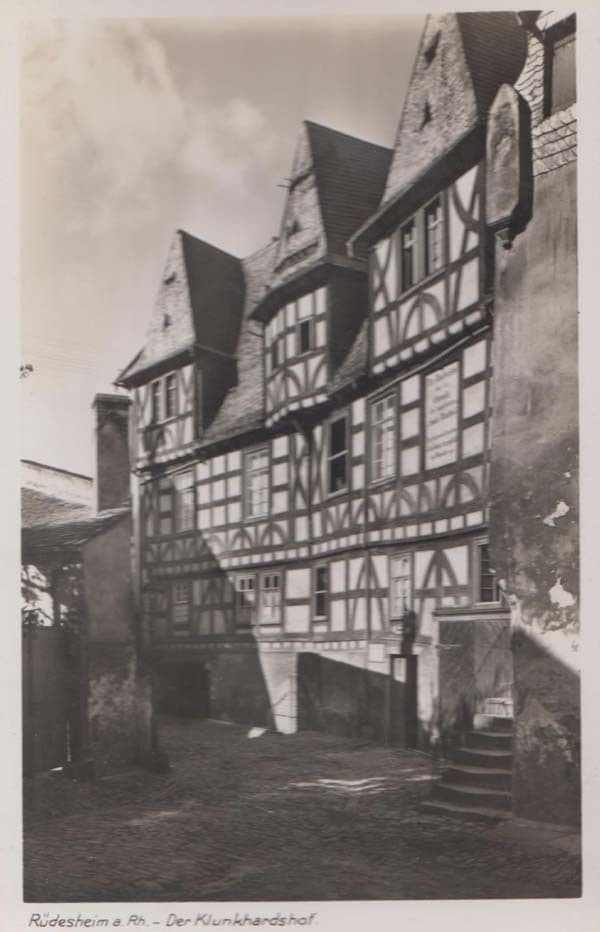 Rudesheim am Rhein Klunkhardshof Vintage Real Photo German Postcard