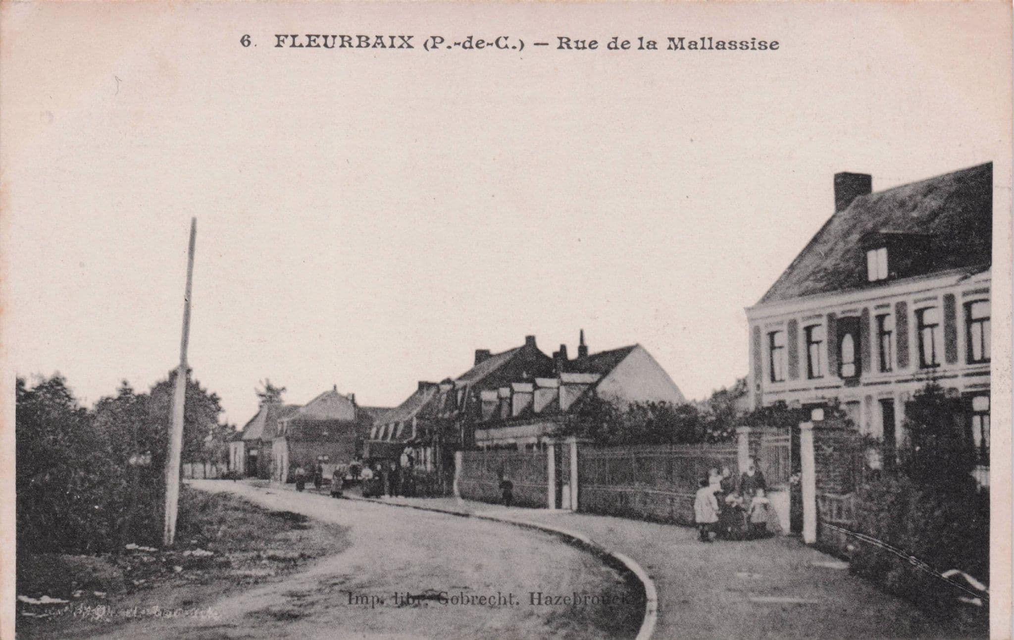 Rue de la Mallassise Fleurbaix French Antique Postcard