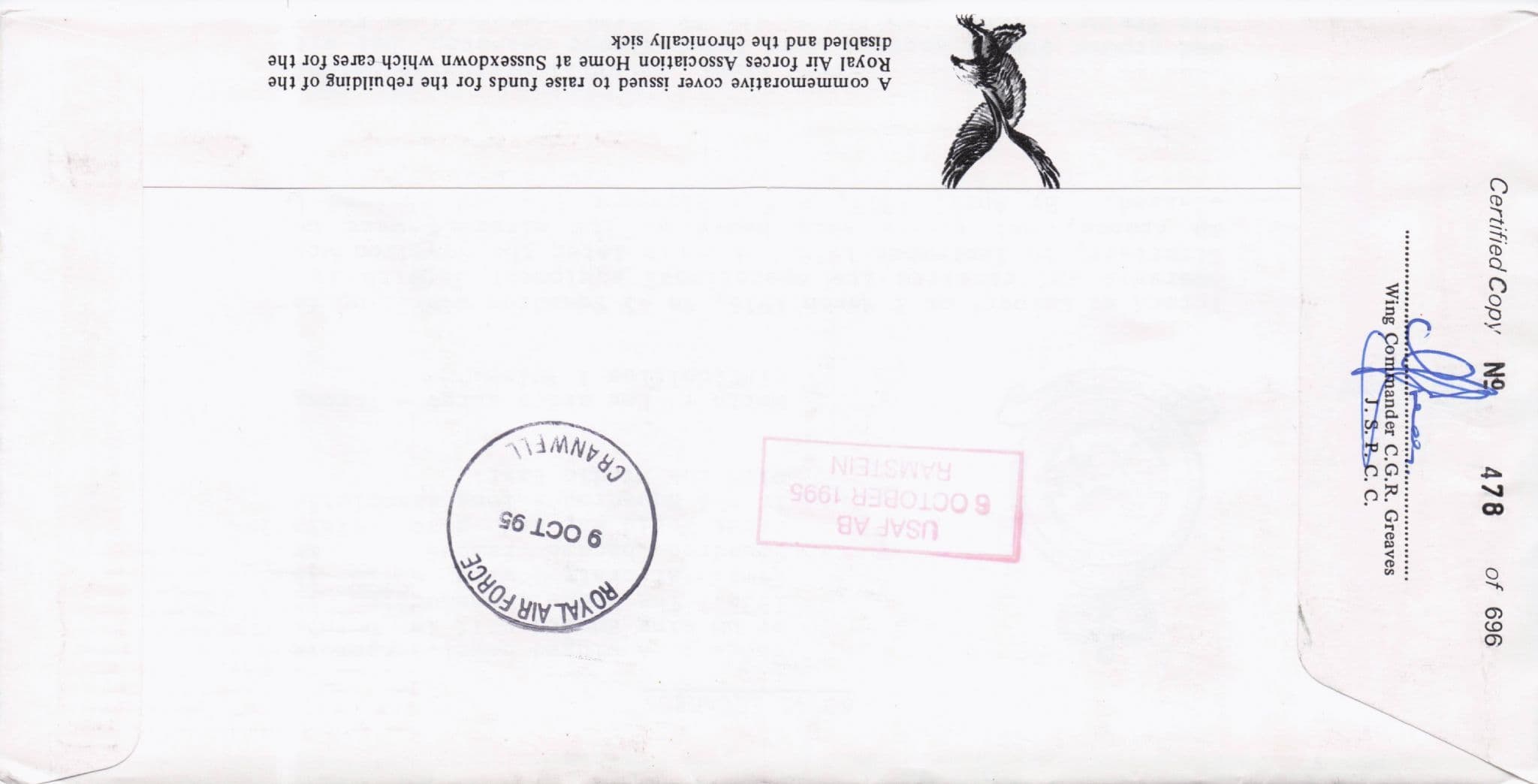 Rugby League Sport 1995 Military Squadrons Of The Royal Air Force Hand Signed FDC