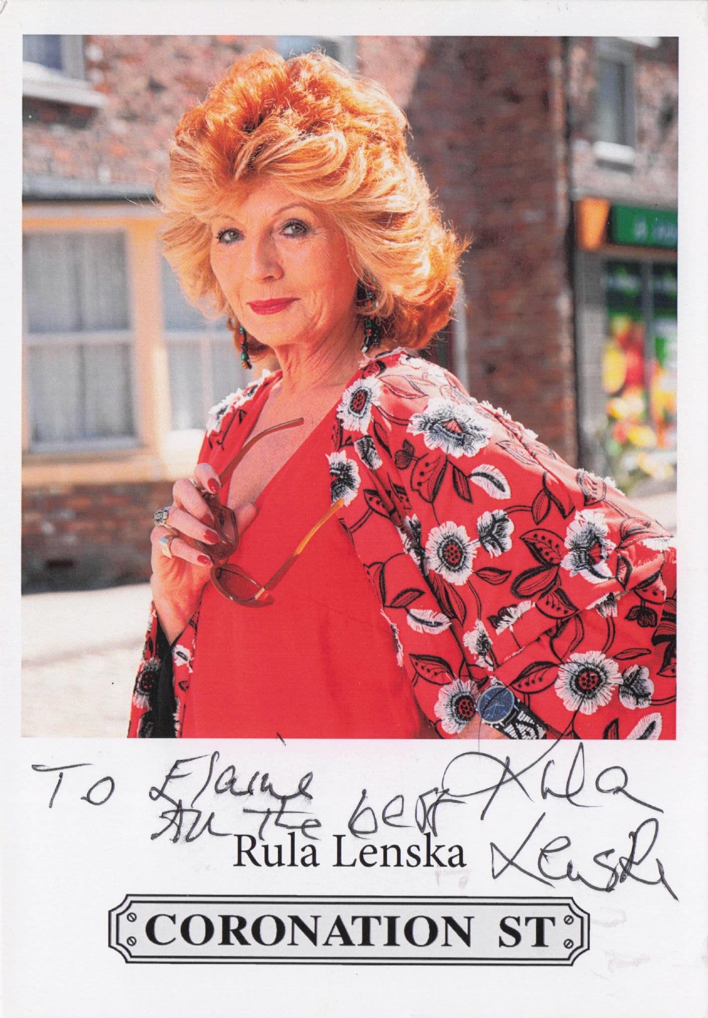 Rula Lenska Coronation Street Dr Who Hand Signed Cast Card Photo