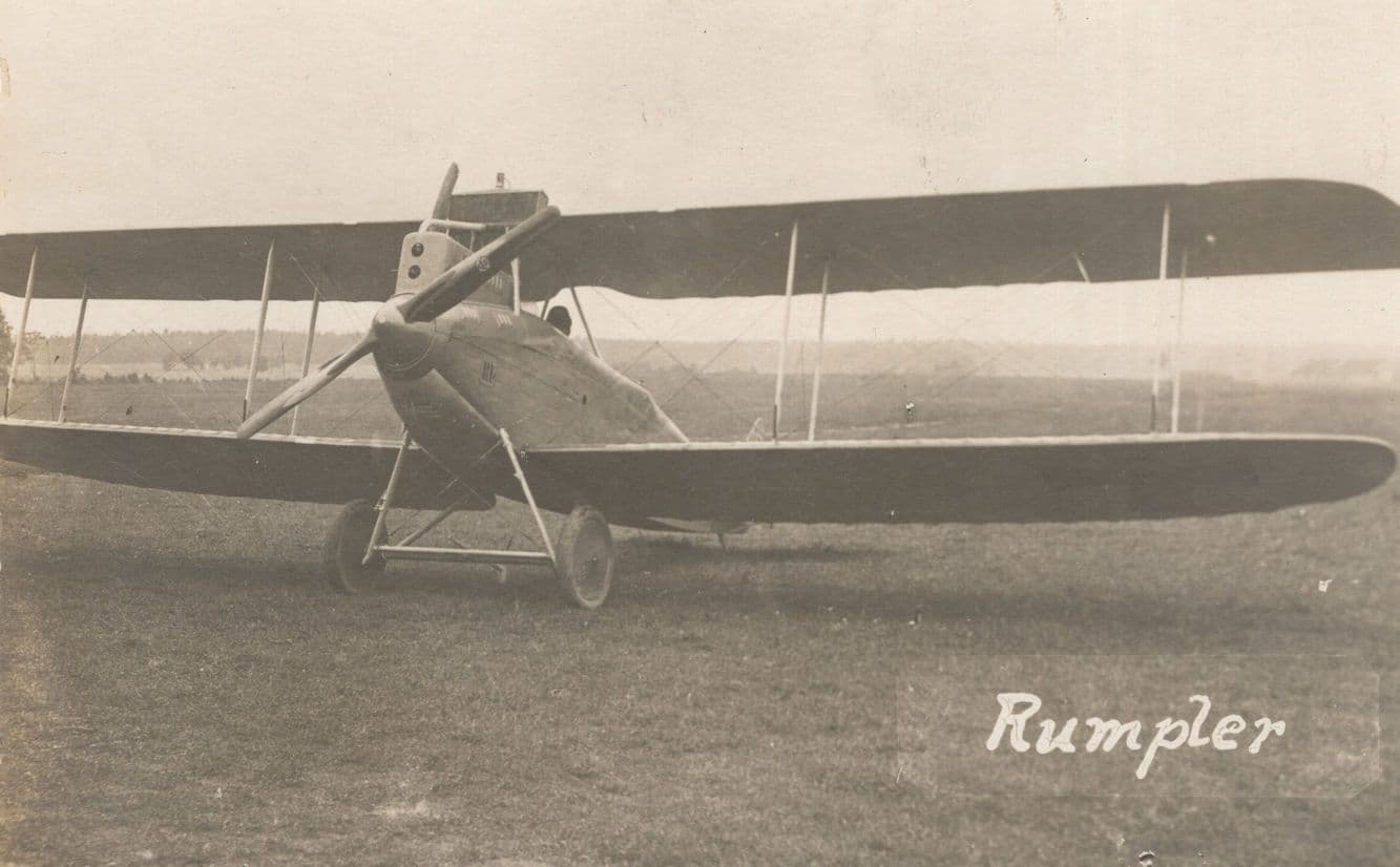 Rumpler WW1 German Aircraft Antique Military Plane Old Postcard