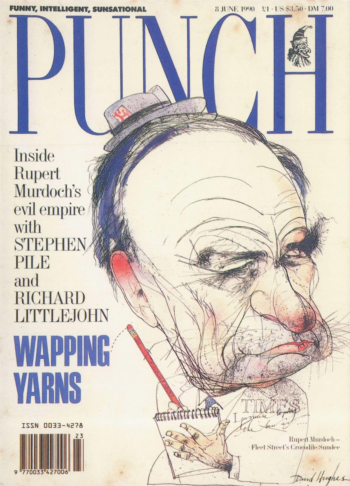 Rupert Murdoch Punch Magazine Caricature Art Drawing Postcard