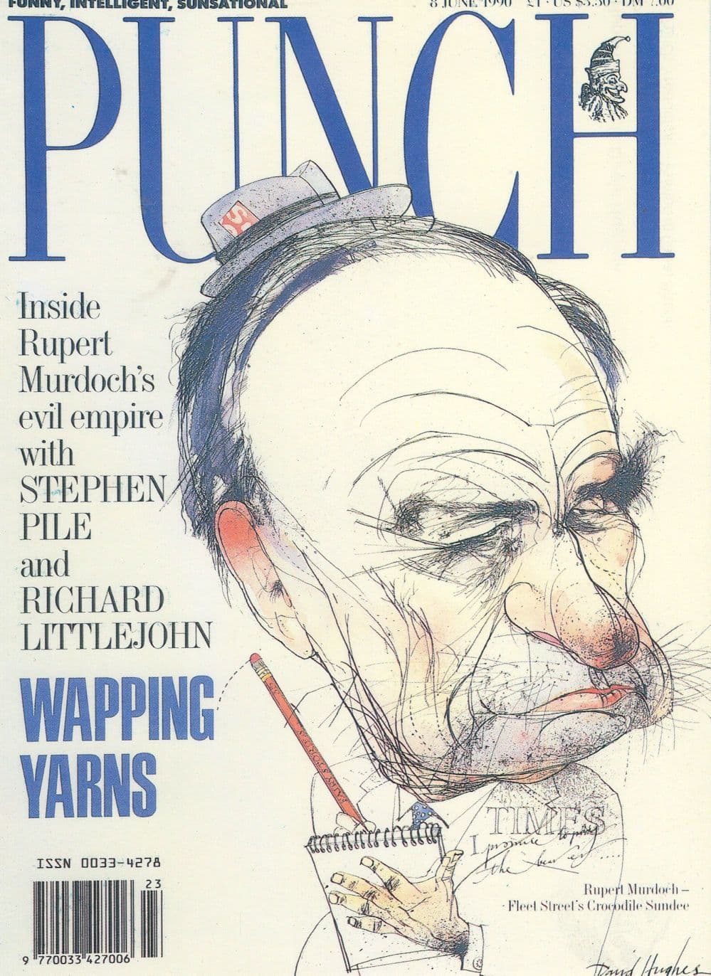 Rupert Murdoch Punch Magazine Comic Caricature Postcard