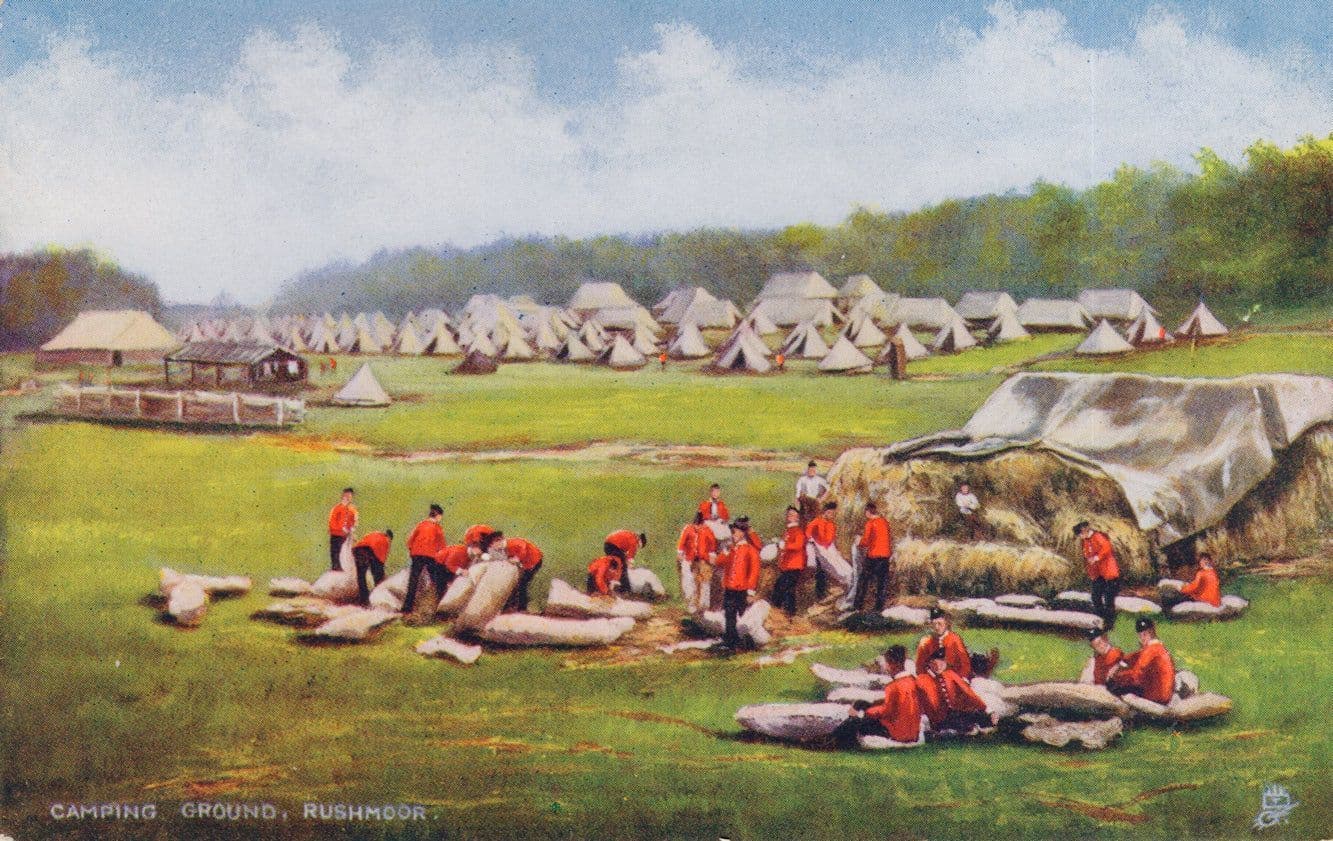 Rushmoor Soldiers Camping Ground Tucks Oilette Military Old Postcard