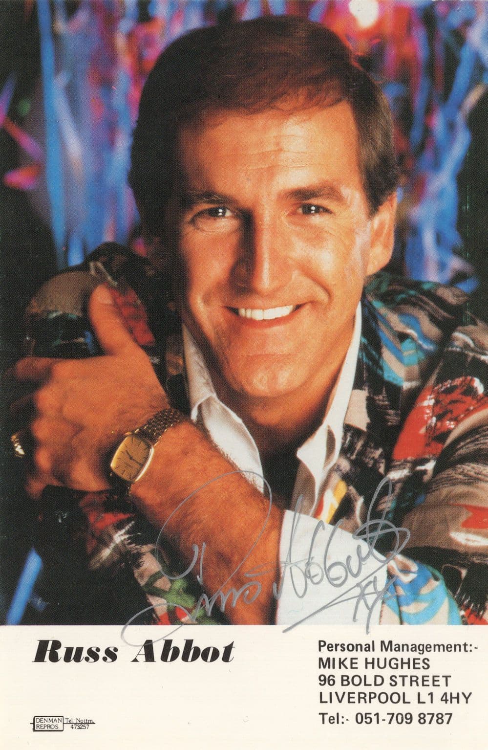 Russ Abbot TV Comedian Management Hand Signed Photo