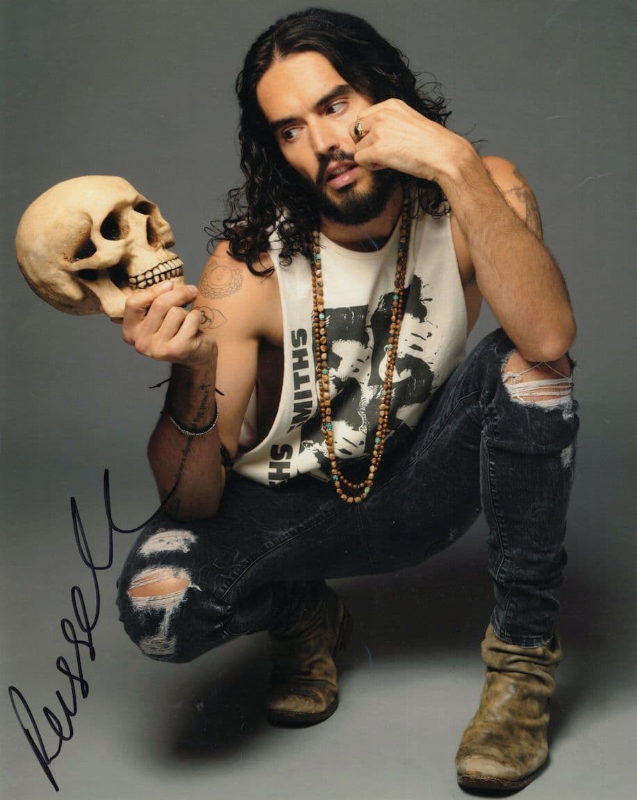 Russell Brand Large 10x8 Hand Signed Photo The Smiths Skull Please Read