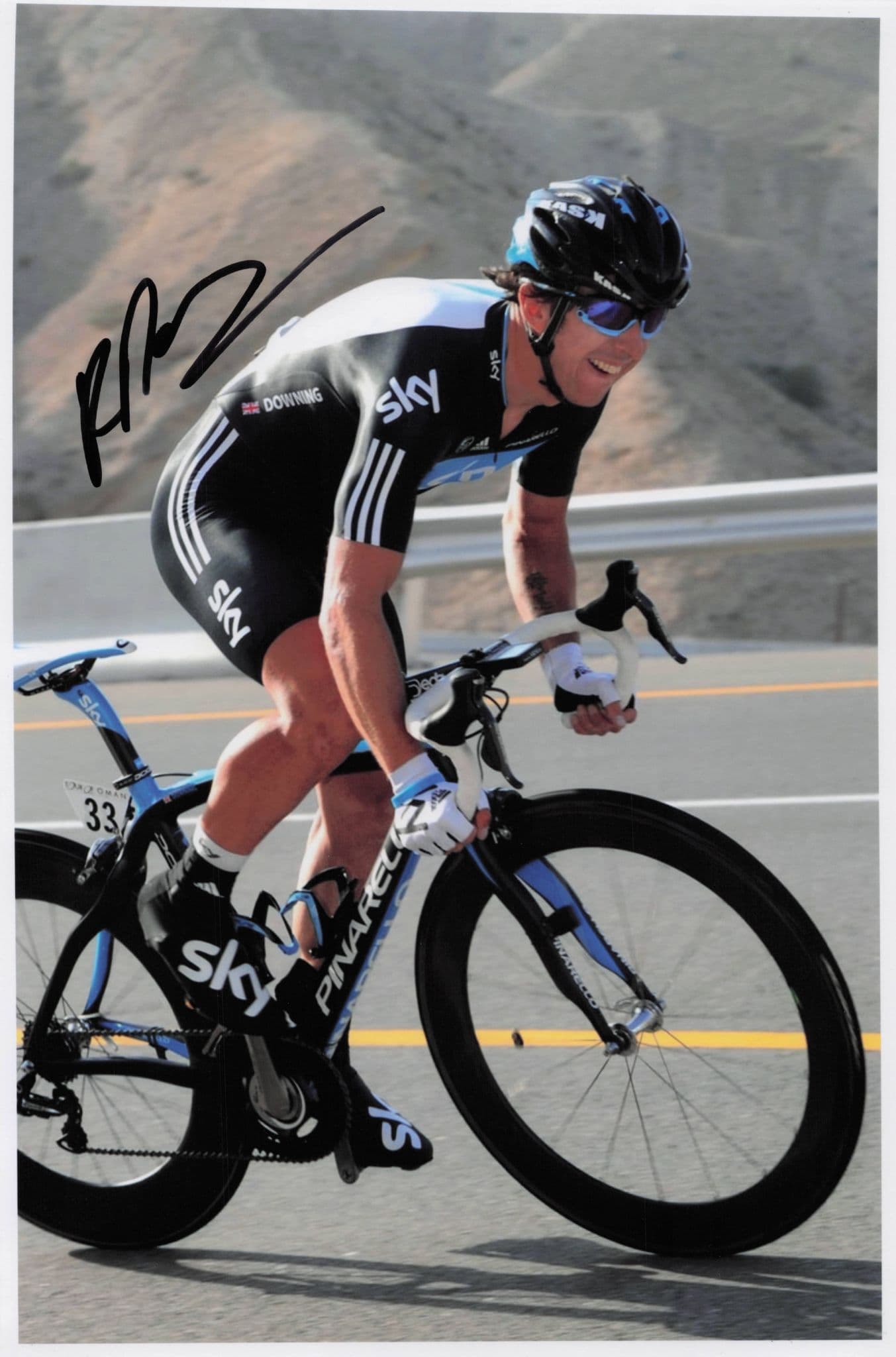 Russell Downing GB Cyclist Britain Cycling 12x8 Hand Signed Photo