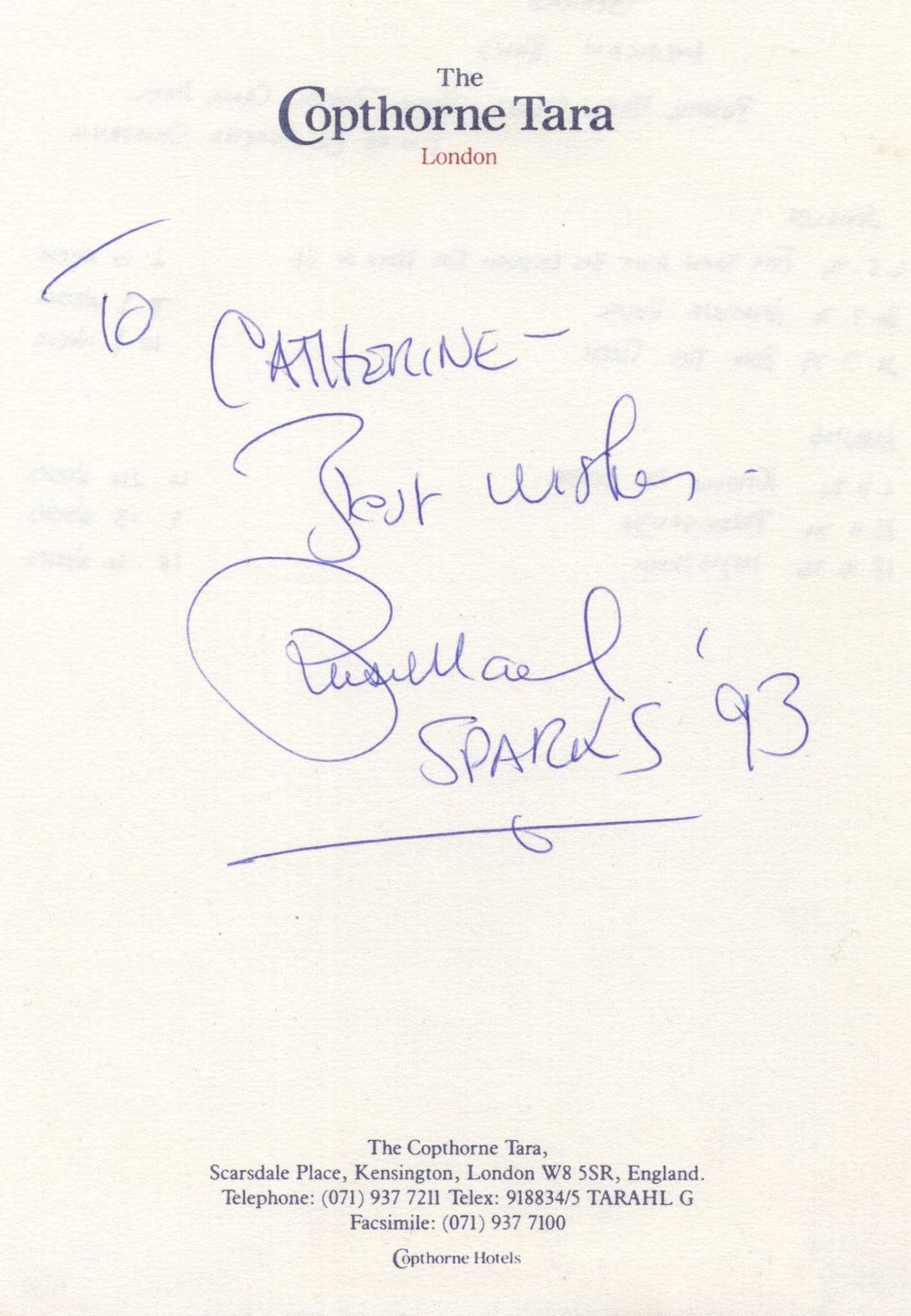 Russell Mael Sparks Hand Signed Kensington London Autograph