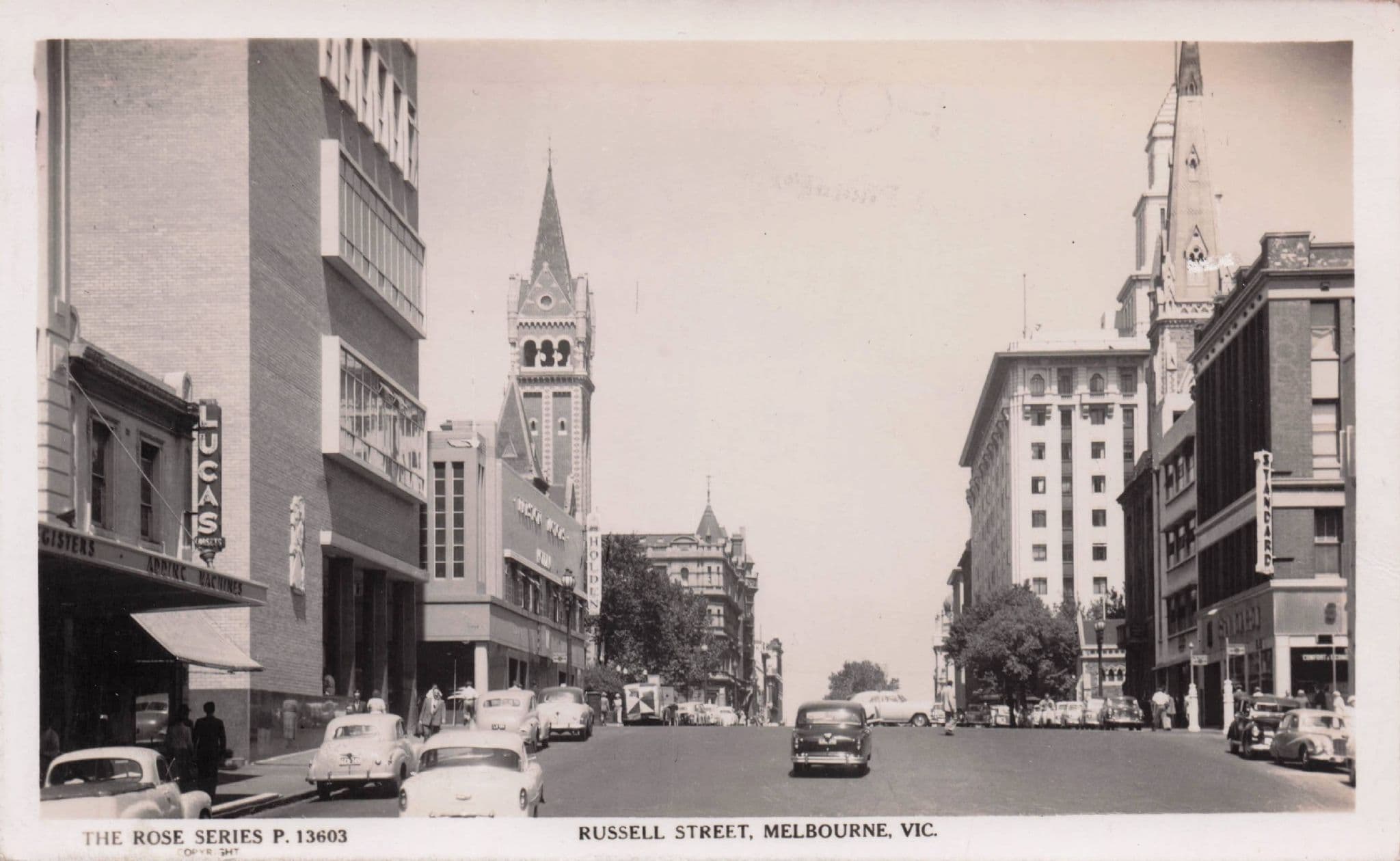 Russell Street Melbourne Australia Rose Series Rare Old Postcard